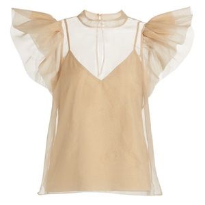 Jonathan Simkhai Beige Top (size small - no undershirt!)